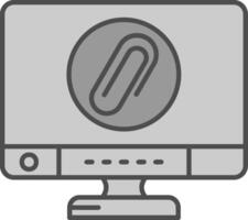 Clip Line Filled Greyscale Icon vector