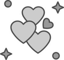 Love Line Filled Greyscale Icon vector