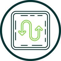 Zigzag Line Circle Icon vector
