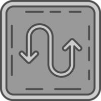 Zigzag Line Filled Greyscale Icon vector