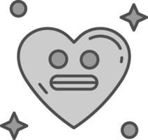 Shocked Line Filled Greyscale Icon vector