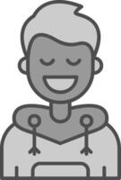 Relieved Line Filled Greyscale Icon vector