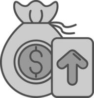 Profits Line Filled Greyscale Icon vector