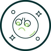 Sad Line Circle Icon vector