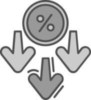 Discount Line Filled Greyscale Icon vector