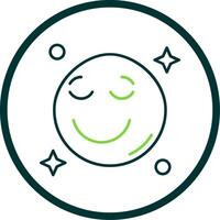 Relieved Line Circle Icon vector