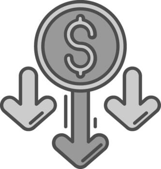Decrease Line Filled Greyscale Icon vector