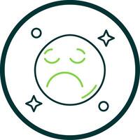 Sad Line Circle Icon vector