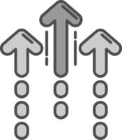 Increase Line Filled Greyscale Icon vector