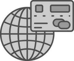 Global Line Filled Greyscale Icon vector