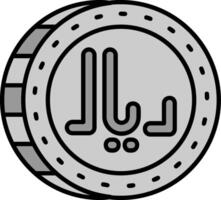 Riyal Line Filled Greyscale Icon vector