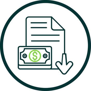 Decrease Line Circle Icon vector