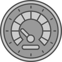 Speedometer Line Filled Greyscale Icon vector