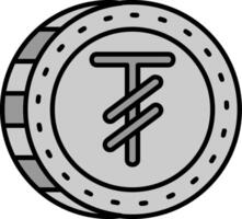 Tugrik Line Filled Greyscale Icon vector