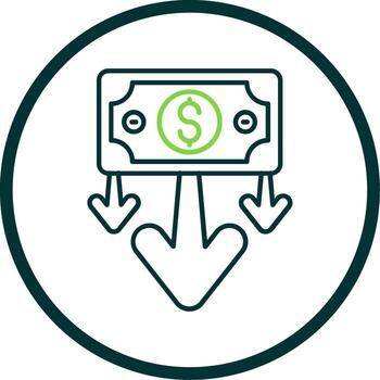Decrease Line Circle Icon vector