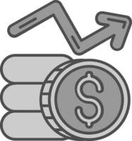 Profits Line Filled Greyscale Icon vector