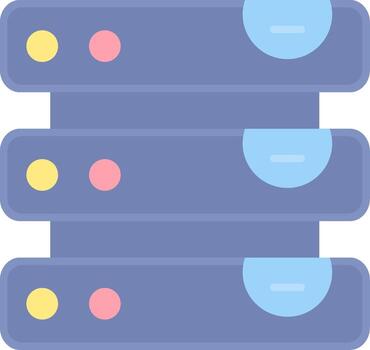 base de datos plano ligero icono vector