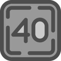 Forty Line Filled Greyscale Icon vector