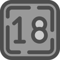 Eighteen Line Filled Greyscale Icon vector