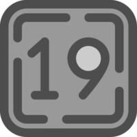 Nineteen Line Filled Greyscale Icon vector