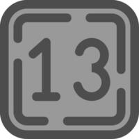 Thirteen Line Filled Greyscale Icon vector