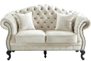 AI generated Fancy vintage style button tufted settee loveseat photo