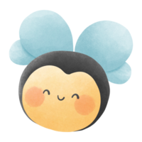 Cute little bee watercolor png