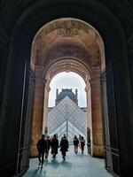 Paris, France. November 5, 2022. The entrance to the Louvre Museum. photo