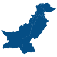 pakistan Karta. Karta av pakistan i administrativ provinser i blå Färg png