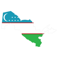 Oezbekistan kaart met nationaal vlag van Oezbekistan. png