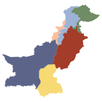 Pakistan Karte. Karte von Pakistan im administrative Provinzen im Mehrfarbig png