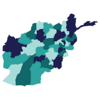 Afeganistão mapa. mapa do Afeganistão dentro administrativo províncias dentro multicolorido png