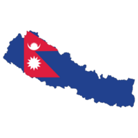 Nepal map. Map of Nepal with Nepal flag png