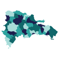 dominicano república mapa. mapa de dominicano república en administrativo provincias en multicolor png