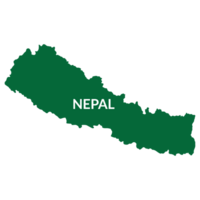 Nepal mapa. mapa de Nepal en verde color png