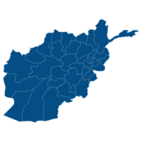 Afghanistan map. Map of Afghanistan in administrative provinces in blue color png