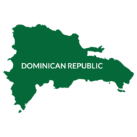 Dominikanska republik Karta. Karta av Dominikanska republik i grön Färg png