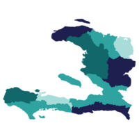 Haïti kaart. kaart van Haïti in administratief provincies in veelkleurig png