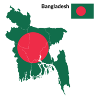 Karte von Bangladesch mit National Flagge von Bahamas png