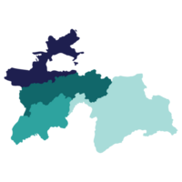 tajiquistão mapa. mapa do tajiquistão dentro administrativo províncias dentro multicolorido png