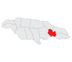 Map of Jamaica with capital city Kingston png