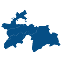 Tajikistan map. Map of Tajikistan in administrative provinces in blue color png