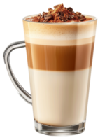 ai generado en capas capuchino con cacao en transparente antecedentes - valores png. png