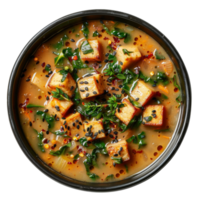 ai generiert würzig Tofu Gemüse Suppe mit Sesam Saat und Frühling Zwiebeln auf transparent Hintergrund - - Lager png. png