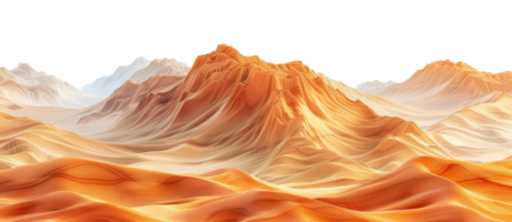 AI generated Textured sand dunes with intricate patterns on transparent background - stock png. png