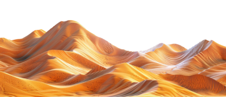 AI generated Textured sand dunes with intricate patterns on transparent background - stock png. png