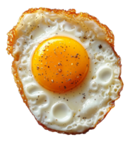 AI generated Sunny side up fried egg with cracked pepper on transparent background - stock png. png