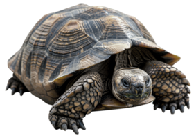 AI generated Large tortoise with detailed shell on transparent background - stock png. png