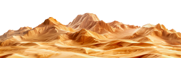 ai genererad texturerad sand sanddyner med invecklad mönster på transparent bakgrund - stock png. png