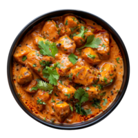 ai généré chaud et épicé asiatique soupe poulet tikka Masala avec Tofu, légumes, et nouilles sur transparent Contexte - Stock png. png